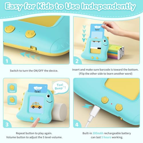 Talking Flash Card, Learning Toys for Ages 2-4, Autism Sensory Toys for Toddlers, Speak Montessori for 2+ Year Old, Kids Gift for Boys Girls Birthday Preschool Activity 510 Sight Words - Image 6