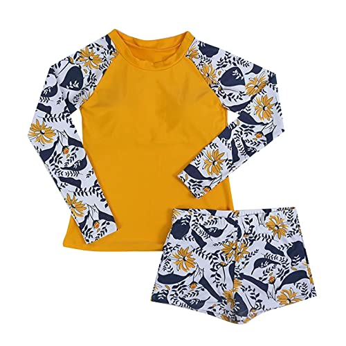 Shffuw Bikini Red Point Talla Grande Biquinis Trajes de baño Piezas para Mujer Tankini atléticos Manga Larga Rash Guard Bikinis++Mujer (Yellow, L)