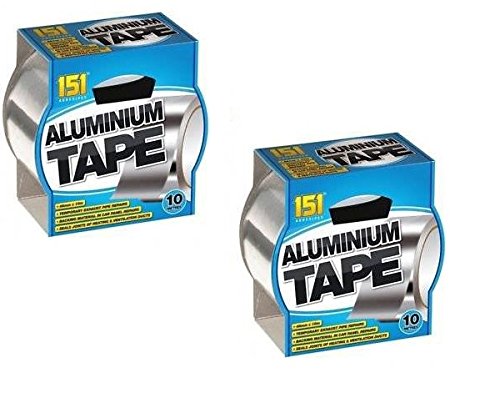 PAJEE™ 2 x 151 ADHESIVE ALUMINIUM FOIL TAPE EXHAUST PIPE PANEL REPAIRS 48MM x 10METRES PAJEE™