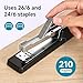 Classic Desktop Stapler Set, All-Metal Full Strip Stapler with 3000 Staples, 2-in-1 Staple Remover and Letter Opener, 25 Sheet Capacity, Black