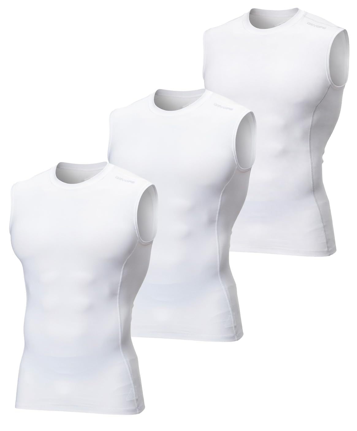 3 Pack Men's Sleeveless Compression Shirts Tank Top Baselayer