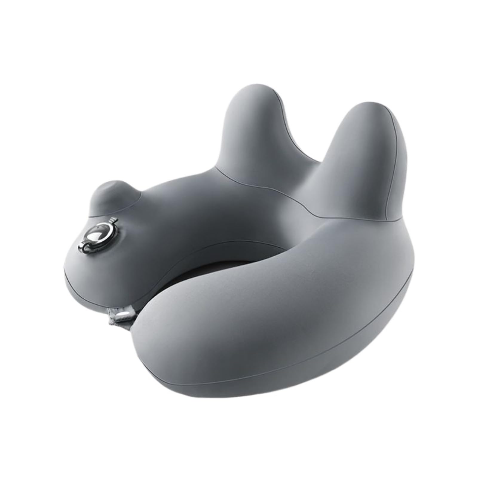 Compact Coussin De Voyage Oreiller De Voyage Portable en Forme U À Gonfler par Simple Pression Adultes Bureau(Grey)