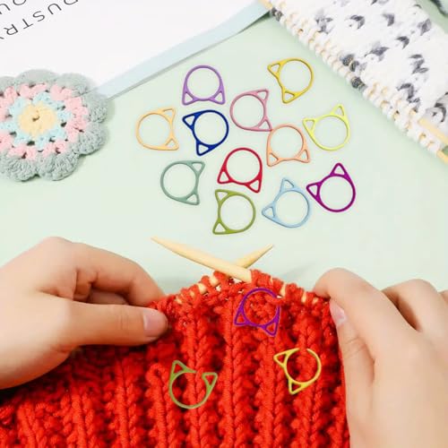 Image of ZHENZHIZHE Colorful Ring Stitch Markers Multicolor Stitch Markers Knitting Stitch Rings Mini Size Crochet Markers Knitting Tool for Sewing Weaving