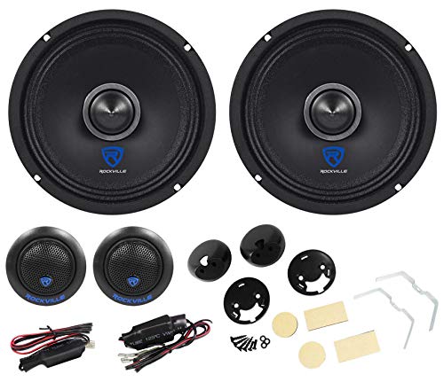 Pair Rockville 6.5" Component Car Speakers w/Kevlar Cones+Silk Dome Neo Tweeters