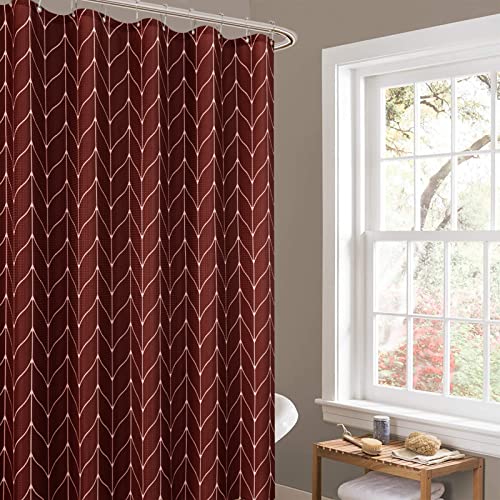 Shower Curtain Herringbone Red Striped Shower Curtain Set For Bathroom Chevron Geometric Simple Modern Neutral Style Shower Curtain For Bathroom Bathtub Home Polyester Water Repellent 72×72 Inch #TOP5