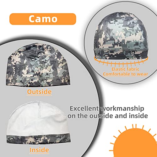 Image of 6 Pcs Skull Cap Sweat Wicking Helmet Liner Breathable Cycling Beanie Running Sports Hat Cooling Head Wraps for Men