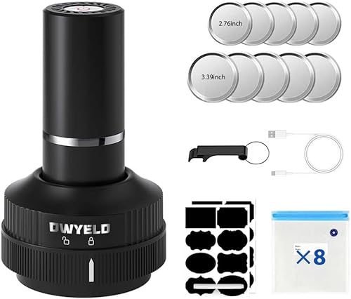 Miniatura 1 de Kit de sellador al vacío de tarro de masón, máquina automática de mano para enlatado, ahorrador de alimentos, bolsas de vacío