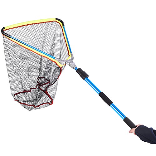 Leo Foldable Collapsible Telescopic Fishing Net Durable Strong Safe Catch and Release Fish Landing Net - Thumbnail 4