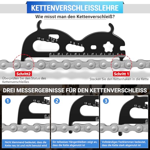 Kettennieter Fahrrad, Fahrradkette Werkzeug Fahrradketten Reparatur Set Mit Kettennieter, Kettenschloss Zange, Kettenlehre, 5 Paar 6-12 Fach Fahrradketten Nieten, Präzise Schnell Kette Unterbrechen