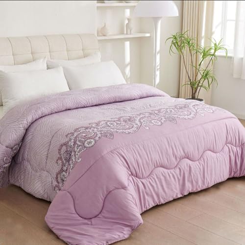 GREATOYAR Edredón Nórdico Doble Cara, Relleno Nórdico, Edredón de Microfibra, Microfibra Suave, Antiácaro, Hipoalergénico, Transpirable, Moderno, Ligero, 160x220cm, para Cama 90cm, Anacardo Lila