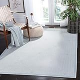 SAFAVIEH Washable Rug Outdoor Bermuda Collection - 4' x 6', Light Blue & Ivory, Non-Shedding & Easy to Clean, Ideal for Patio, Backyard, Mudroom (BMU811M)
