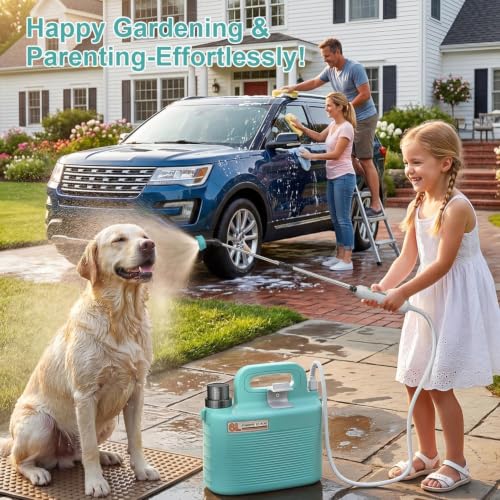 Image of Tarden 1.8 Gallon Battery Powered Garden Sprayer, 3 Nozzles, 5 Patterns