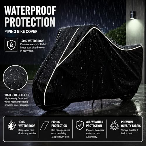 Image of SafeCovers Bike Body Cover for Pulsar 150 Cover for Rain & Dust | Water Resistant, Dustproof, UV Protection, Scratchproof | Heavy Duty Outdoor Motorcycle Cover with Elastic & Windproof Design