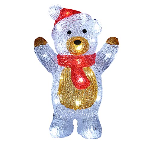 Figurine Lumineuse LED en Acrylique Décoration de Noël Nounours Debout Ours Polaire Lumineux Illumination de noël