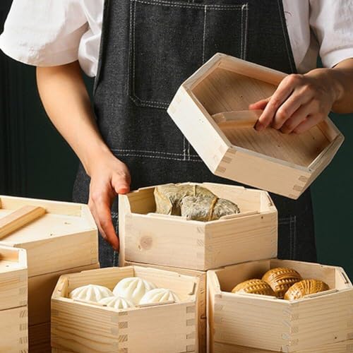 Cuiseur vapeur en bois cantonais hexagonal pour dim sum et restaurant - 7