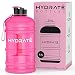 HYDRATE Jarra XL 2,2 litros botella de agua – sin BPA, tapa abatible ideal para gimnasio – opciones de color (rosa)