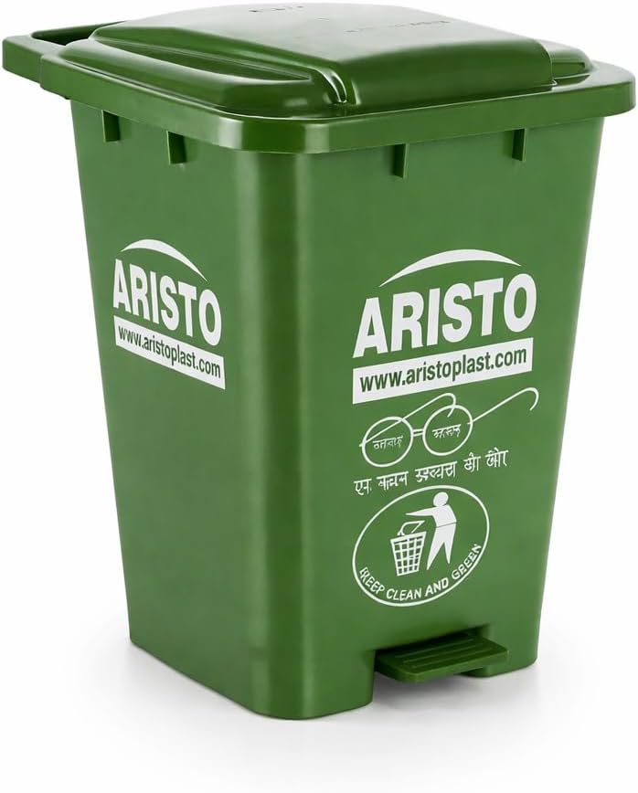 ARISTO Plastic Pedal Garbage Waste Dustbin 45 LTR GREEN