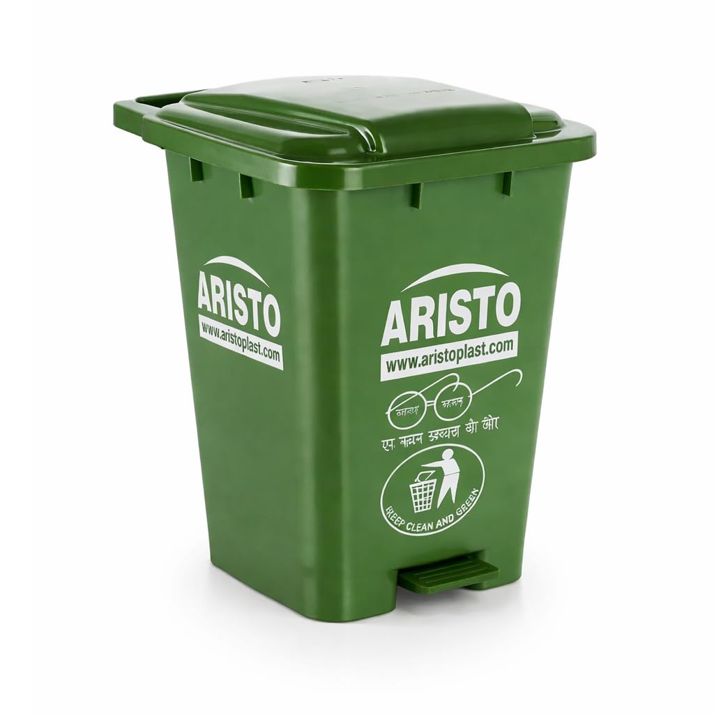 ARISTO Plastic Pedal Garbage Waste Dustbin 45 LTR GREEN