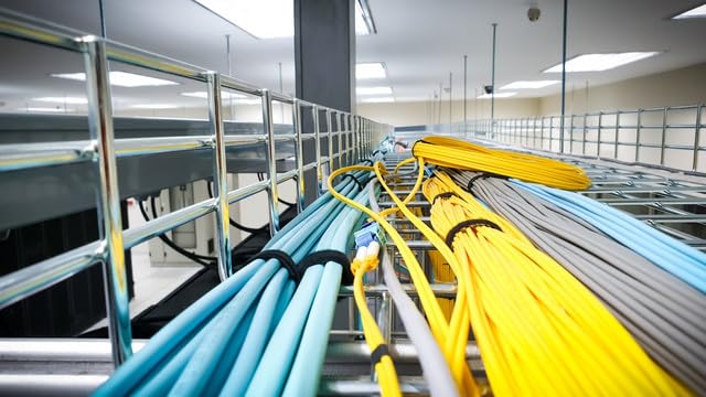 SpeedyFiberTX 6-Pack 500 Feet Low Loss Non-Pinned MPO to 8xLC Fiber Breakout Harness Cable, OM3 Corning ClearCurve Fiber, Aqua Riser OFNR Cable Jacket | MTP Compatible