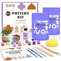 Pllieay Töpferset für Anfänger - Lufttrocknendes DIY Set für Erwachsene, Selbsttrocknender Ton zum Kreativ Töpfern, Keramik Kreativset, Valentinstagsgeschenk