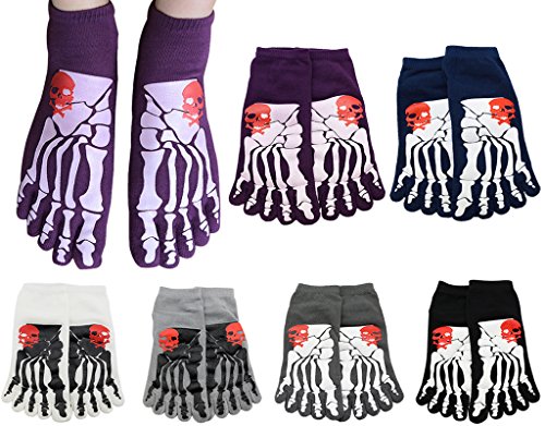 Bonamart - Calcetines unisex para mujer y hombre, con 5 dedos de los pies, para invierno, 37-43, a rayas 6 pares 28850 M