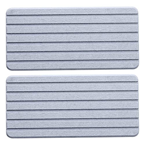 Wisyurt 2 PCS Water Absorbent Diatomite Coasters Rectangle Grooved Design Water Absorbing Stone Gray, Grey
