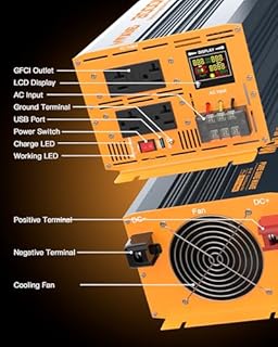 MWXNE 3000W Heavy Duty Sump Pump Battery Backup with LCD Display for Emergency and Power Outage, Sump Pump Backup Power System Auto Switches to Battery Inverter Power