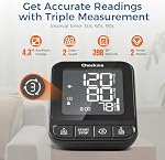 Checkme Blood Pressure Monitor for Home Use, Bluetooth Blood Pressure Machine w X3 Mesure Function, Arm Cuff 22-42cm, Large Screen w Backlit, 2 Power Mode, 2*199 Memory & Unlimited Data on APP, BP3-B