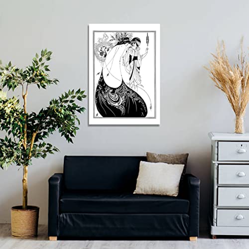 Jupe de paon Salomé Aubrey Beardsley impression d'art encadrée mat