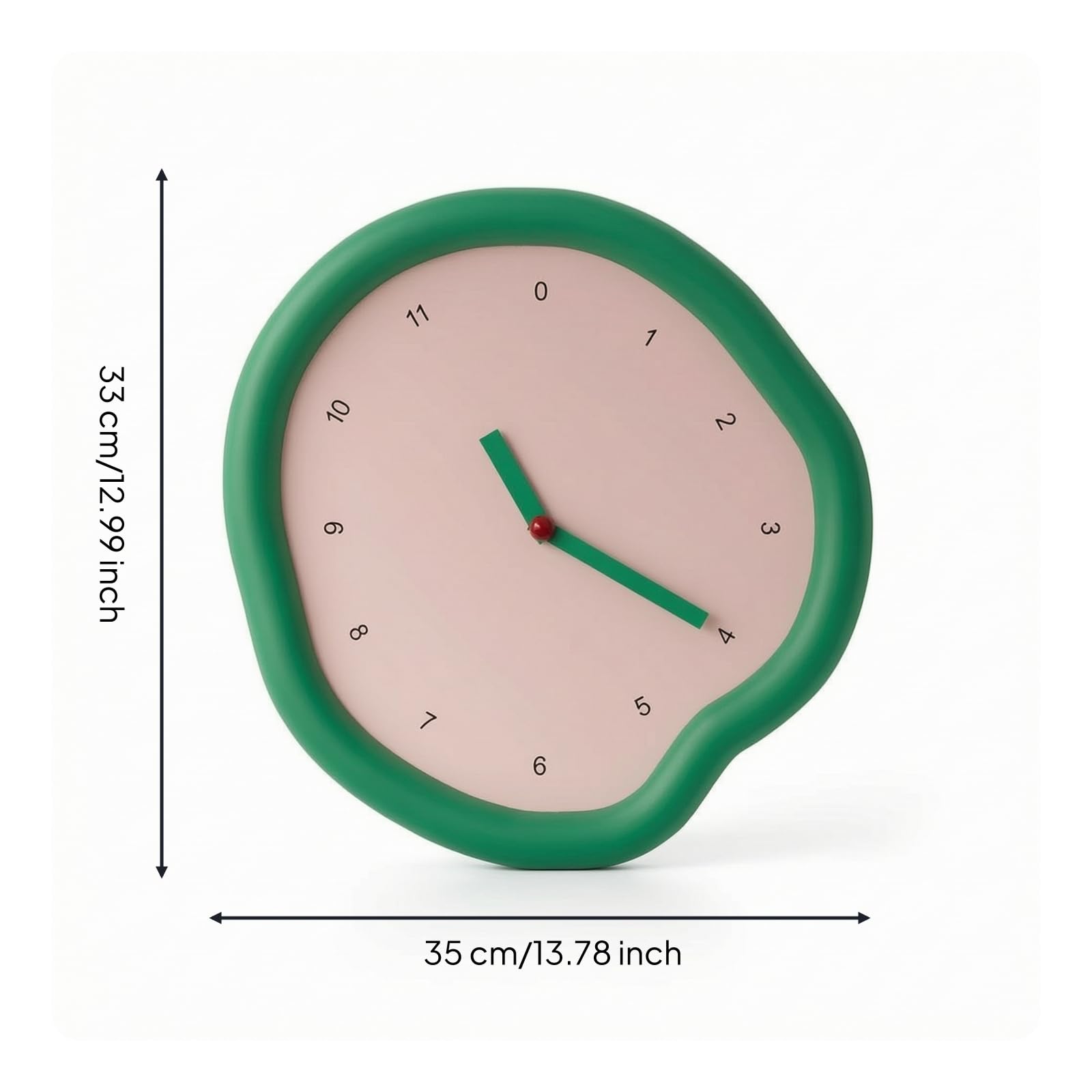 predolo Wanduhr Analoge Uhr Zeitmesser Wohnuhr Wanddekoration aus Holz Und Harz mit Geräuschlosem Mechanismus Und Deutlichen Ziffern für Wohnzimmer, C29-3B Ohne Stundenschlag, Geräuschloses Uhrwerk