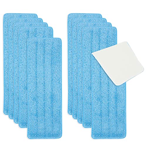10-Pack Refills for Mops with Flat Heads, Washable Microfiber Mop