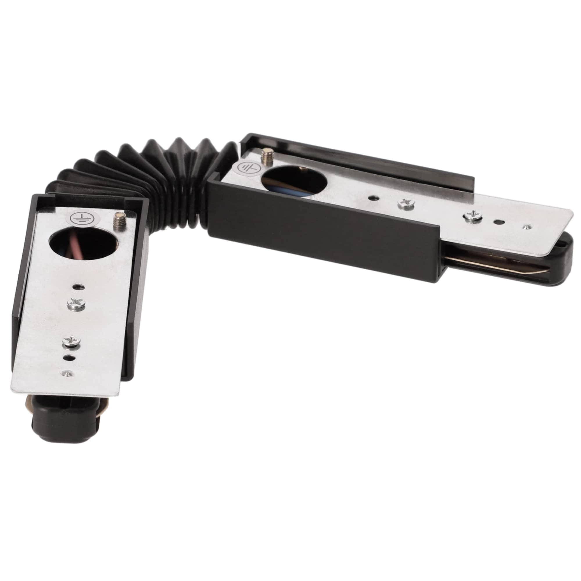EDO - Sistema SEVA - Conector Flexible para Carril de Techo Negro - Extensión Flexible para Riel de Iluminación Monofásico - SEVA Flex Connector Black, IP20 Iluminación en Carril