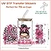 Pink Ribbon UV DTF Cup Wraps - 5 Sheet Breast Cancer Awareness UV DTF Transfer, Pink Ribbon Angel Hope UVDTF Cup Wraps for Glass, Waterproof Transfer Sticker, DIY Crafts for Breast Cancer Warrior