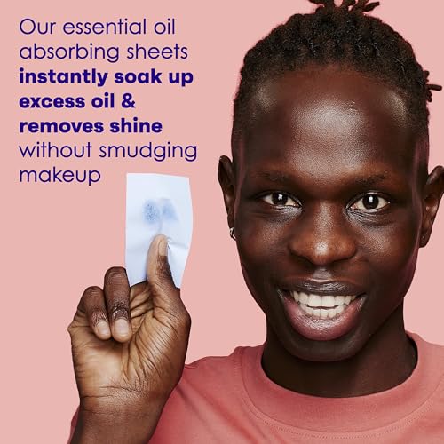 clean amp clear essentials oil absorbing sheets portable blotting papers for shine control on the face amp nose blotting sheets instantly remove excess oil without smudging makeup 3 pack