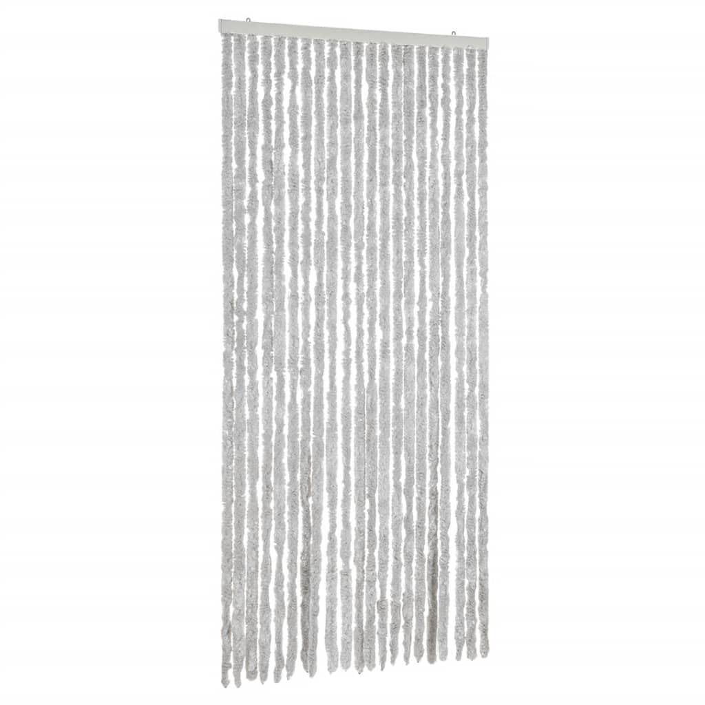 vidaXL Fly Curtain, Fly Screen for Window Living Room Doorways, Door Curtain for Decorations, Insect Fly Blind, Grey 90x220 cm Chenille