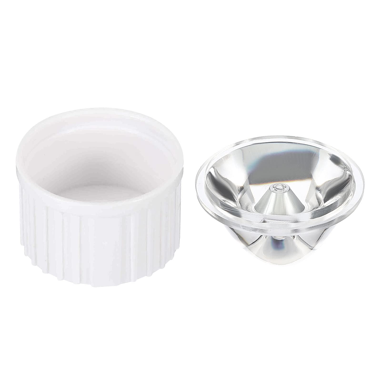 PATIKIL 20mm LED Lens 8 Degree with Plastic Holder, 20 Set Acrylic Optical Lenses for 1W 3W High Power LED Light, White/Transparent
