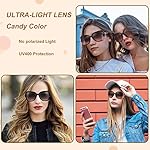 DragonflyDreams 4 Pcs Women Large Sunglasses, UV 400 Glasses Oversized Classic Trend Ladies Sunglasses Sparkling Large Frame - Image 3