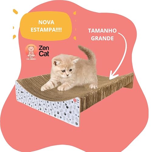 Arranhador de Papelão Premium para Gatos Grandes Caminha Reversível