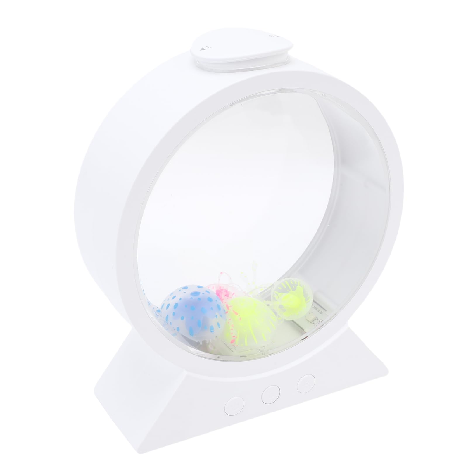 Sxhlseller LED-Quallenlampe, 7-Farbige RGB-Wechselbeleuchtung, Rundes Aquarium-Stimmungslicht für Schlafzimmerdekoration, Geräuschloser Motortank für Kinder (Weiß)