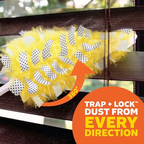 Swiffer Duster Heavy Duty Dusting Kit, Cleaning Supplies, 3 ft Extended Handle, 1 Duster, 12 Refills