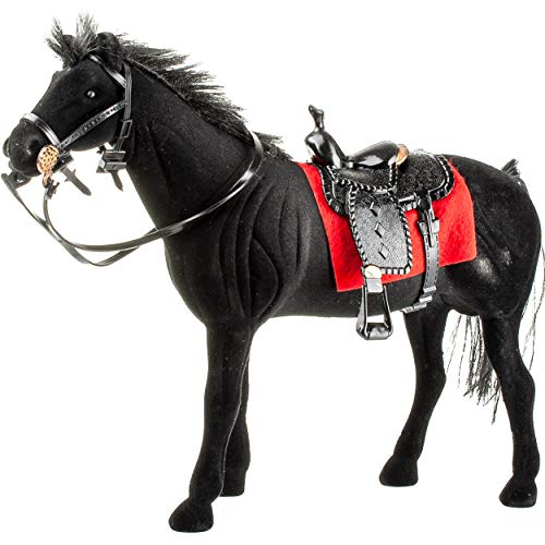 alles-meine.de GmbH großes Pferd/Rappe - schwarz - mit abnehmbaren Sattel...