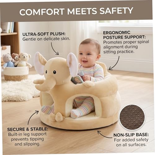 Siège de sol pour bébé stable anti-chute en peluche douce - 2