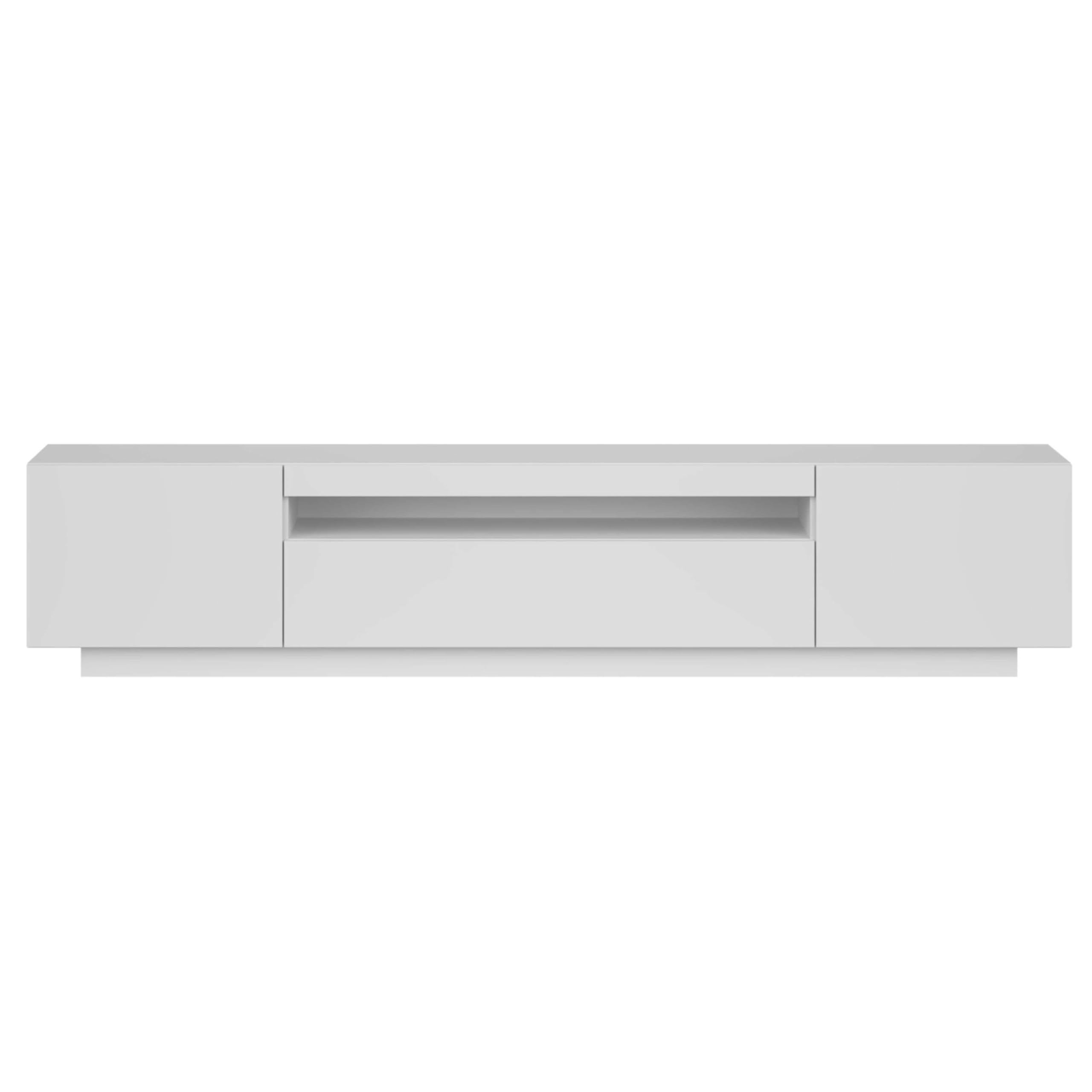 Miroytengo Mueble de TV Sami para Salón Estilo Contemporáneo en Color Blanco con 1 Cajón, 2 Puertas y 1 Hueco Abierto 200x41,6x37,3 cm