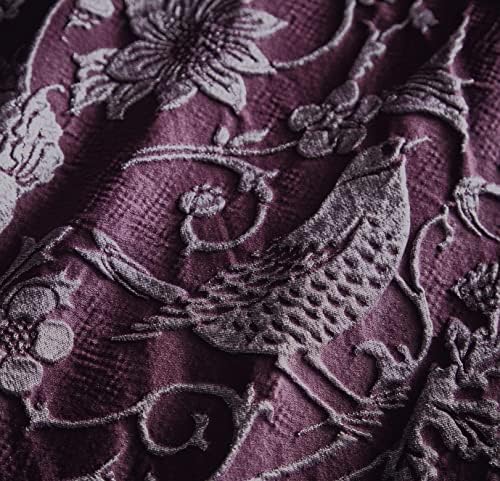 Portfolio Oak Tree Plum Luxury Jacquard King Size Duvet Cover Set