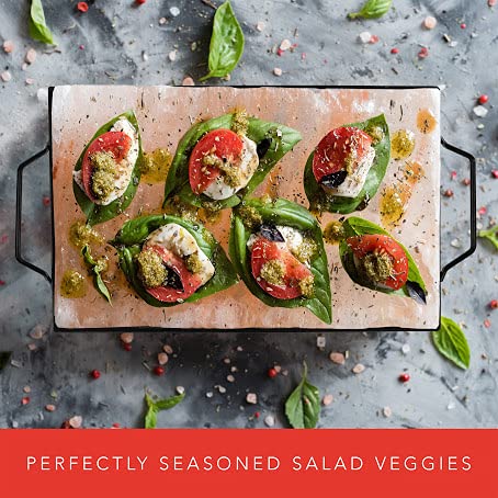 Umaid Himalayan Salt Block Cooking Plate 12X8X1.5 For Cooking, Grilling, Cutting And Serving, Food Grade Rock Salt Stone On Steel Tray With Recipe Pamphlet Unique Gifts For Men, Women, Fathers & Cooks #TOP4