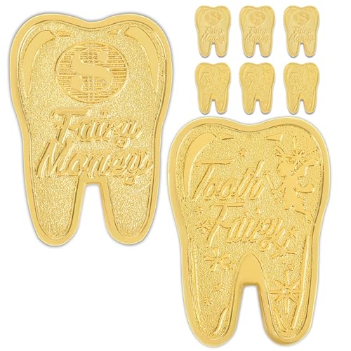 Tooth Fairy Coins, 6PCS Golden Tooth Fairy Coins Set - First Toot...