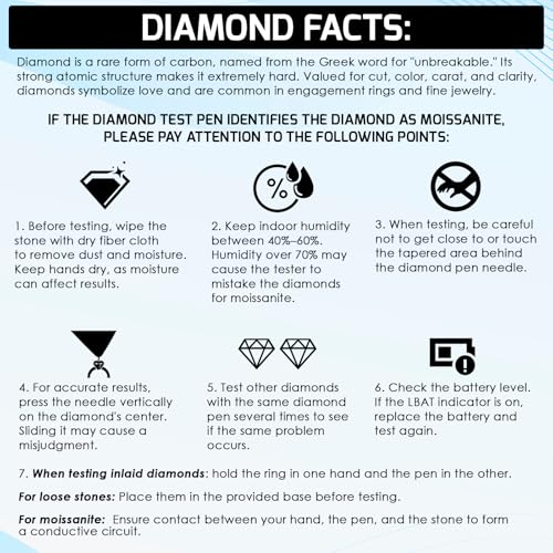 Image of Diamond Tester Jewelry Gem Stone Tester Kit - Professional 2-in-1 Tester for Diamonds, Moissanite, Metals, and Gemstones