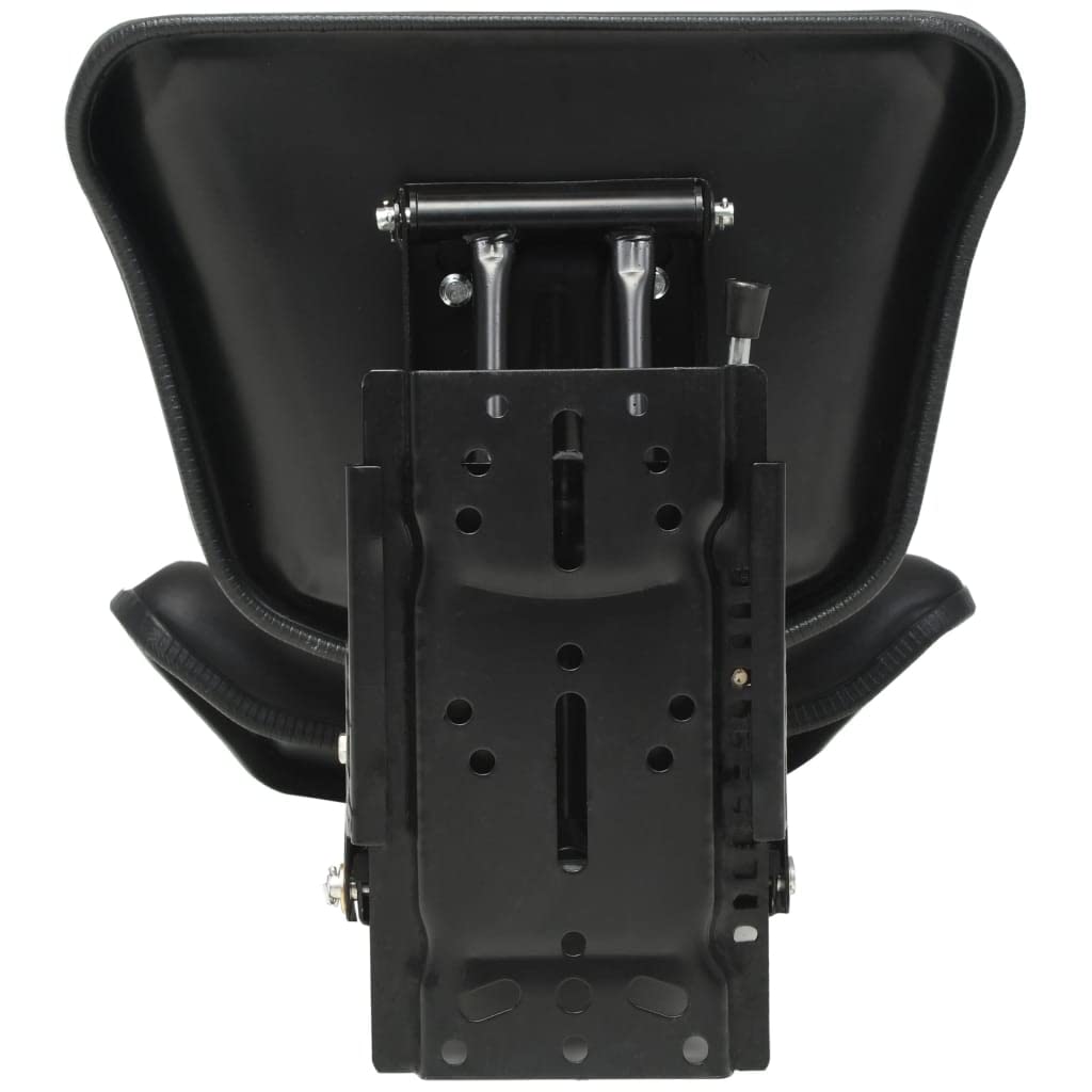 Sedile trattore con sospensione nera, telaio in acciaio PVC imbottito 48 x 50 x 59 cm, seduta da 50 a 130 kg, regolabile 150 mm, per terreni accidentati