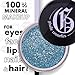 Giselle Cosmetics Aqua Ice Loose Mineral Eye Shadow Palette - Organic, Non-Toxic Glitter Eyeshadow - Light Blue Shimmer, Sparkling Mineral Eye Shadow Powder for Eye Glitter - Blue Purple Shades