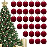 ZSKEUR Esferas Navideñas, 30 Esferas Navideñas Rojas para Árbol de Navidad, Decoración de Fiestas y Espacios...